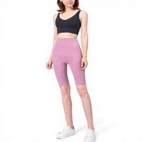 Pantalones Cortos de Ciclismo de Cinco Puntos a la Rodilla de Cintura Alta para Mujer, Efecto Adelgazante y Levanta Glúteos, Transpirables, de Nylon y Spandex