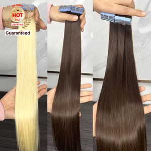 Nueva Tendencia, Cabello Humano Virgen 100% Ruso Remy, Extensiones de Cabello <span class=keywords><strong>con</strong></span> Cinta Invisible, Doble Trama, Económicas para Mujer de Oficina - Product Image 2