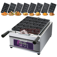 Machine à gaufres multifonction 8-en-1 Jieyi 2026 110V/220V avec moules pour œufs, poissons, bananes, spirales et ours