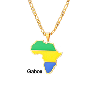 Collier pendentif en acier inoxydable émaillé avec carte du continent africain et drapeau national du Niger, cadeau souvenir patriotique tendance