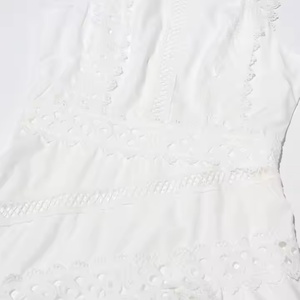 Robe longue d'été décontractée en dentelle, style moulant, sans manches, en coton, à volants superposés, pour femme - Meilleure vente - Product Image 6