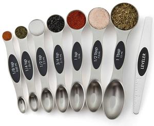 Stainless Steel Magnetic Measuring Spoon Set Double Head 8 Piece Set for Home Baking