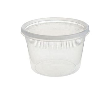 Dùng Một Lần Kín Thực Phẩm Lưu Trữ Container Súp Snack Kem Bữa Ăn Chuẩn Bị Tủ Đông <span class=keywords><strong>Cup</strong></span> 16 Oz Nhựa Deli Container Có Nắp Đậy - Product Image 1