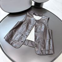 Gilet classique en cuir véritable vintage imperméable pour femme, de haute qualité, idéal pour le quotidien et les trajets professionnels