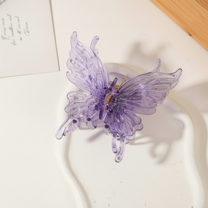 Vendita calda di tendenza di moda acrilico farfalla resina strass clip a scatto di lusso scintillante accessorio da donna 5cm taglia all'ingrosso - Product Image 1