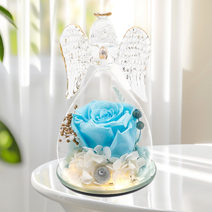 Petite boîte cadeau décorative en verre avec roses éternelles, décoration d'intérieur pour la fête des mères, le Nouvel An, la Saint-Valentin, Thanksgiving - Product Image 6