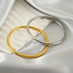 Round Smooth <b>Plain</b> <b>Ring</b> Bracelet for Women, Simple Stainless Steel Bracelet That Does Not Fade for Women Fashion Jewelry - Product Image 5