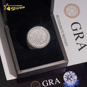 Pass Diamond Tester Haute Qualité 925 Silver <span class=keywords><strong>Fine</strong></span> Jewelry Entièrement Iced Out Hip Hop Ring Big Pinky Moissanite Mens Ring - Product Image 6