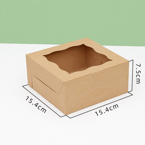 Boîte à gâteaux jetable avec fenêtre transparente, boîte à pâtisserie carrée en carton blanc pour cupcakes, macarons, biscuits et mini-gâteaux - Product Image 5