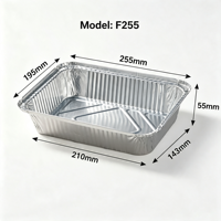 Conteneur alimentaire rectangulaire en aluminium épais de grande capacité 1800 ml, boîte repas pour barbecue, fêtes, préparation de repas à domicile, logo personnalisé