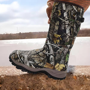 Bottes de Chasse et Pêche Homme Imperméables d'Hiver en <span class=keywords><strong>Néoprène</strong></span> et Caoutchouc, Bottes Isothermiques Camouflées pour Temps <span class=keywords><strong>Froid</strong></span> et Escalade - Product Image 3