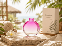 Bouteille diffuseur de parfum en verre rond vide de 150 ml, avec bouchon en liège, pour aromathérapie domestique et décoration parfumée d'intérieur