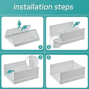 Wardrobe Organizer Stackable <b>Plastic</b> Storage Basket Bin Foldable Clothes Drawer Storage <b>Container</b> - Product Image 3