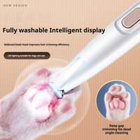 Tondeuse à poils pour animaux imperméable rechargeable, tondeuse pour pattes de chat, tondeuse pour toilettage des chiens avec lumière LED pour le visage, la queue et les pattes