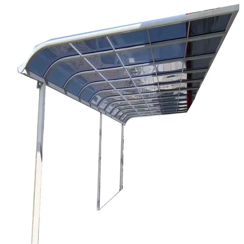 Kanopi bingkai aluminium atap polikarbonat tahan UV balkon naungan matahari