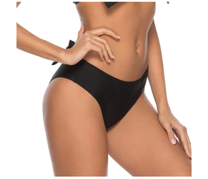 2025 nouveau Sexy nœud noeud Bikini <span class=keywords><strong>bas</strong></span> femmes solide noir Lingerie slips fille sans couture culotte taille haute Shorts dames troncs - Product Image 3