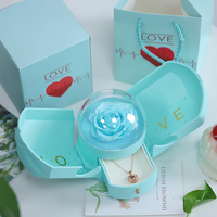 Valentijnsdag Moederdag Luxe Aanpasbare Ge conserveerde Roos Acryl Handgemaakte Sieradendoosje Souvenir Cadeau