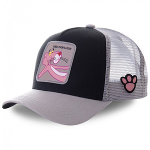 Gorra de béisbol de malla Pink Panther unisex, blanca y gris, transpirable, protección solar, moda primavera-verano, venta al por mayor, deportiva de 5 paneles - Product Image 2