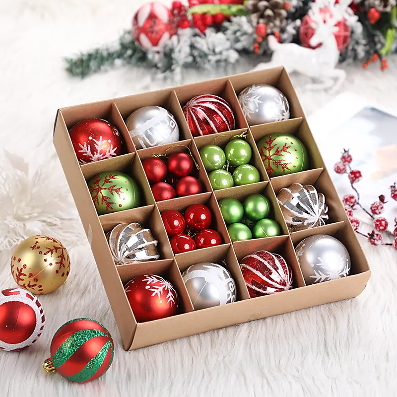 Customized Christmas Tree Decorations Xmas Balls Plastic Colorful Christmas Ball Ornament
