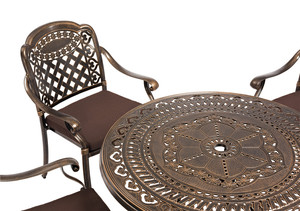 Modern Cast Aluminum Dining Room Set <b>Outdoor</b> Garden Furniture Patio <b>Metal</b> Table ZF6077C Aluminium <b>Chairs</b> and Tables <b>Outdoor</b> Chai - Product Image 3