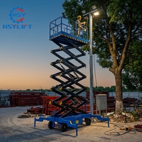 Plateforme de travail aérienne mobile de 500 kg, 4-18 m, plateforme élévatrice à ciseaux hydraulique électrique remorquable pour la construction