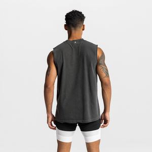 <span class=keywords><strong>Abbigliamento</strong></span> <span class=keywords><strong>sportivo</strong></span> uomo cotone di alta qualità alla moda lavaggio acido camicie senza maniche palestra canotta atletica - Product Image 3