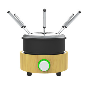 Gril <span class=keywords><strong>à</strong></span> <span class=keywords><strong>fondue</strong></span> <span class=keywords><strong>électrique</strong></span> 1900W pour la maison et l'hôtel 8 fourchettes en acier inoxydable et petites casseroles antiadhésives pour un nettoyage facile - Product Image 5