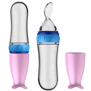 Cuillère d'alimentation 90ml <span class=keywords><strong>Biberon</strong></span> à pression <span class=keywords><strong>Biberon</strong></span> en silicone pour bébé avec couvercle en silicone - Product Image 3