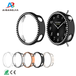 Aibangjia Fasion Bling Women <span class=keywords><strong>Diamond</strong></span> Bumper Screen Protector Protective Case for Xiaomi Watch S4 41mm Cover Frame - Product Image 2