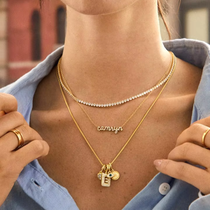 Custom 18K Gold Plated Heart Pendant Necklace Fashionable Zirconia Sparkling Charm Brass Material Custom <strong>Jewellery</strong> - Product Image 3