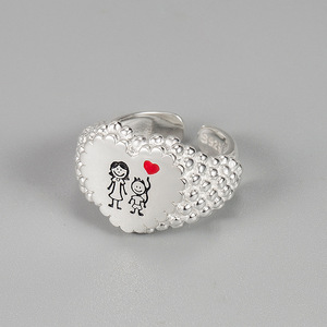 S925 Sterling Silver Heart Engraved <b>Signet</b> <b>Ring</b> For <b>Women</b> Wedding Band Engagement <b>Signet</b> <b>Ring</b> Everyday Wear Adjustable <b>Ring</b> - Product Image 5