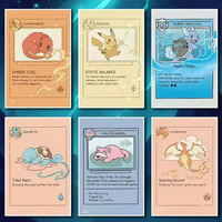 Kartu Seni Pokemon Ukuran A6 Anime Jepang, Lucu dan Unik, Premium Segel, Kartu Seni Penggemar TCG Pikachu, Paket Misteri Bahasa Inggris, Permainan Papan