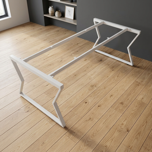 Pieds de table de réunion de bureau modernes 200x100mm en forme de Z autoportants blanc/noir Système d'assemblage MConcept HCMC021 - Product Image 2