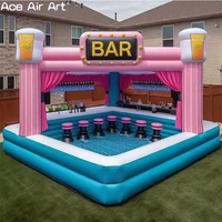 Barre gonflable commerciale en PVC avec sièges barre de piscine gonflable flottante pour arrière-cour, parcs aquatiques et fête amusante