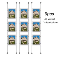 Support de sol personnalisé pour affiches, agents immobiliers, boîte magnétique suspendue intérieure, cadre optique transparent en acrylique, LED
