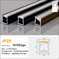 Profilé LED ultra-fin en alliage d'aluminium anodisé pour éclairage sous-meuble, idéal pour la cuisine et le rangement de bureau