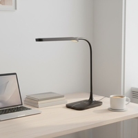 Lampe de bureau LED ABS contemporaine, simple, électrique, flexible, mince, avec commande tactile et double gradation, pour lecture et table.