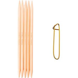 Beginner Knitting Needles DPN Double Pointed 6 inch (15cm) (Set of 5) Bamboo Natural Size US 5 (3.75mm) - Product Image 1