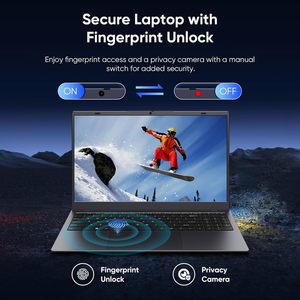 Portátil para Juegos de 15.6 Pulgadas, Procesador N95, 16GB DDR4, 512GB SSD, Ángulo de Apertura de 180°, Desbloqueo por Huella Dactilar, Teclado Retroiluminado - Product Image 3