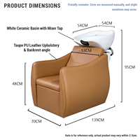 Fauteuil de lavage haut de gamme doré avec éponge haute densité et bassin en céramique – Chaise de shampoing durable pour salon