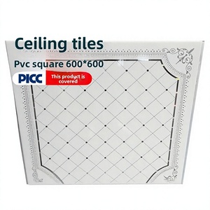 Panel de Techo de PVC Cuadrado de 600 x 600 mm, Impermeable, Decorativo, para Proyectos de Interior - Product Image 1