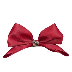 Children's hair <b>clips</b>, <b>bow</b> hairpins, girls' headdresses, satin heart princess hair accessories, duckbill <b>clips</b>, mermaid - Product Image 5
