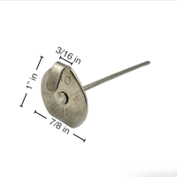 Ancres de fixation pour isolation, couvertures ou plaques isolantes amovibles, acier inoxydable 12GA, plaque supérieure de 7/8'' de diamètre