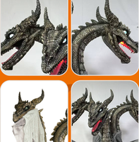 Dragon animatronique géant à trois têtes pour Halloween, créature Wyvern mobile effrayante, décoration de jardin extérieur pour maison hantée