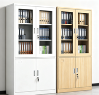 Armoire de rangement modulaire verrouillable en acier inoxydable ignifuge à 4 portes H1800W900D400mm pour bureau, classement de dossiers, école, supermarché