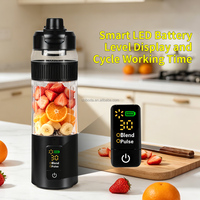 Draagbare 220W elektrische sapcentrifuge blender, oplaadbaar via USB type-C, 600ml smoothie mixer voor thuis, reizen en buitengebruik