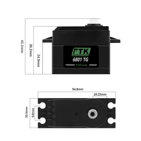 Servo Digital PTK 6801 TG 40g con Engranaje de Nylon, Motor con Torque de 7.3kg, Compatible con Batería Lipo 2s, para Aviones RC de Ala Fija, Autos RC y Helicópteros