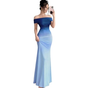 Annshine 2026 Nouvelle <span class=keywords><strong>Robe</strong></span> <span class=keywords><strong>Longue</strong></span> <span class=keywords><strong>Moulante</strong></span> Élégante Sans Col Épaules Dénudées Dégradé Taille Haute Ajustée pour l'Été - Product Image 5