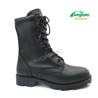 AEGISEC chaussures de randonnée en plein air en cuir de vachette antidérapantes bottes tactiques noires à lacets résistantes à l'huile