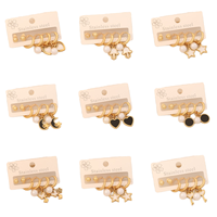 Nouvel ensemble de boucles d'oreilles clous plaquées or en gros pour femmes, boucles d'oreilles étoiles en métal creux, bijoux, boucles d'oreilles en acier inoxydable